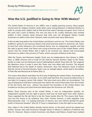 why was the u.s. not justified in going to war with mexico essay: Exploring the Questionable Grounds for Conflict